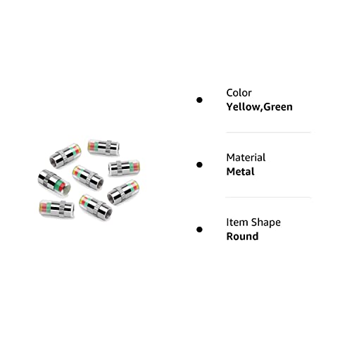 Wncgc 8Pcs 2.4Bar 35Psi Car Tire Pressure Monitor Valve Stem Caps Sensor Indicator 3 Color Eye Alert, Gl-0851 #TOP5