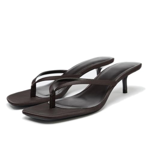 Image of Women's Miami Kitten Heels Sandals Square Open Toe Thong Sandal Flip Flop Heels +Memory Foam Heeled Sandals for Women