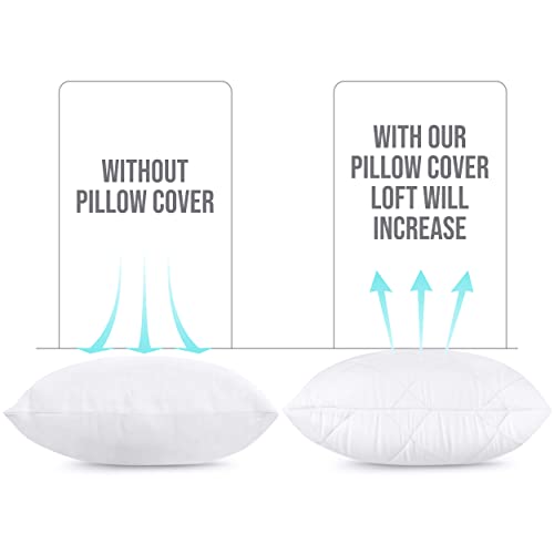 Utopia Bedding Pillow Protector 50x75 cm Quilted Zippered, Soft & Breathable Microfiber Pillowcase Protectors (White - Image 3