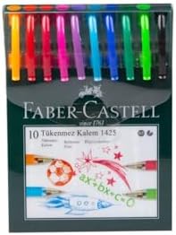 Faber-Castell Tükenmez Kalem Seti, 10 Adet, 0.7 mm Uç, Yumuşak Yazım, Ergonomik Tutuş, Renkli Karışık