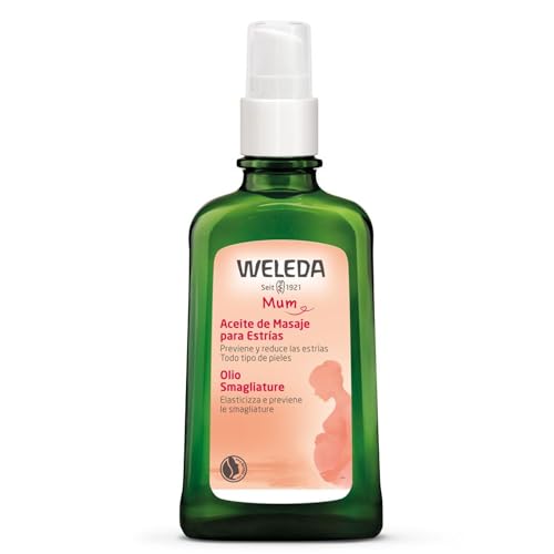 Weleda – Aceite de Masaje Antiestrías Embarazo, Mejora la Elasticidad de la Piel y Ayuda a Reducir la Apariencia de Estrías, Hidratación y Cuidado Corporal - 100 ml