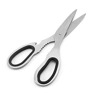 KEHUITONG Schaar, keukenmachine, kippenbotschaar, multifunctionele keukenschaar, multifunctionele roestvrijstalen schaar keuken beste partner (kleur: zilver)