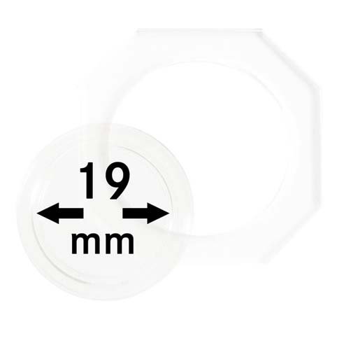 Octos para monedas 19 mm Lindner OS019 cápsulas octogonales coleccionismo