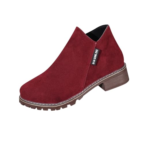 Bottes à fermeture éclair latérale bordeaux en taille 40 pour femme