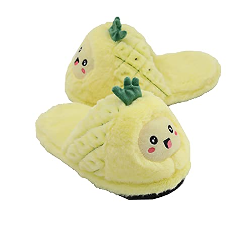 Millffy Women Cute Plush Pitaya Mangosteen Fruit Avocado Slipper Pineapple Bedroom Slippers for Girls Boys2