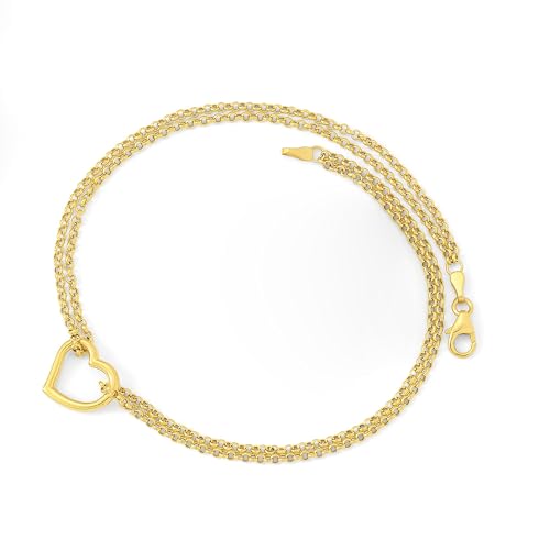 Ross-Simons 14kt Yellow Gold 2-Strand Heart Anklet. 10 inches - Image 3