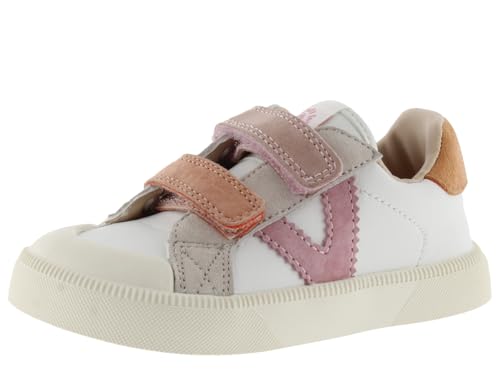 Victoria Baskets Unisexe Oliver Barefoot Effet Cuir & Pièces en Daim & Bandes Auto-Agrippantes 1356103 pour Enfants Rosa 25