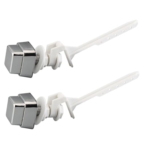 BE-TOOL 2 PCS Push Button Toilet Flush Lever Handle Universal Side Mount Toilet Handle Replacement, PVC Toilet Water Tank Handle 20.50cm/8.07in, Fit for Most Toilet Tanks