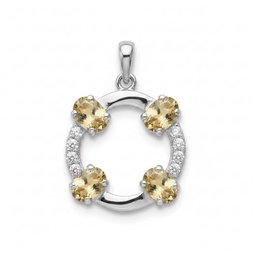 Pendentif citrine jaune en argent sterling aux vertus de guérison