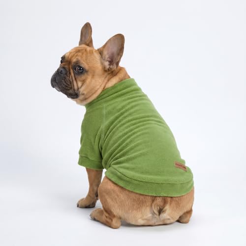 Image of Fitwarm 3 Pack Turtleneck Fleece Dog Sweater, Winter Clothes for Small Dogs Boy Girl, Thermal Dog Sweatshirt, Pet Apparel, Bright Blue, Green, Brown, XL