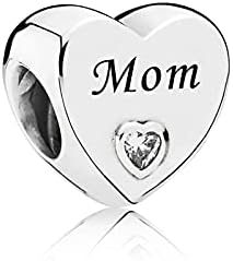 FGT Women Girls Love Heart Family Charm for Bracelets Necklaces Pendants Gift for Daughter Mum Granddaughter Dad Wife Birthday Mothers Day Valentine Sterling Silver Bead