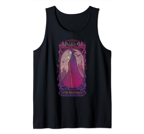 Top de tirantes Maleficent Disney transpirable con estampado de tarot resistente al lavado