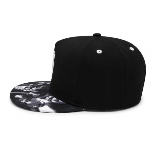 Image of VRITRAZ Comfortable Polyester 3D Printed Hip Hop Cap for Men & Women | Adjustable Snapback Closure Flat Brim Baseball Hat | Lightweight Urban Streetwear Headwear for Dance, Skateboarding, Gym, Sports