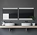 Produktbild Talos Black Shine 80x60 cm LED Badspiegel mit Beleuchtung  Wandspiegel mit neutralweißem LED-Lichtausschnitt  Matt schwarzer Aluminiumrahmen  Beleuchteter Badezimmerspiegel für Bad