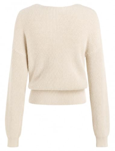 Image of ZAFUL Women's V Neck Cable Knit Sweater