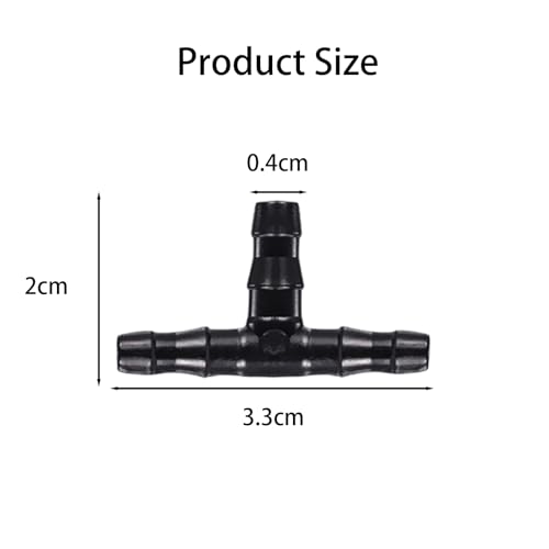 100 sztuk podwójnych złączek do nawadniania kropelkowego T uniwersalny łącznik do węża do herbaty 1/4 cala łącznik węża do nawadniania kropelkowego 4/7 mm system nawadniania ogrodu