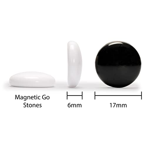 Yellow Mountain Imports Large Magnetic 19X19 Go Game Set Board (14.6-Inch) With Single Convex Stones - Folding, Portable, And Travel Ready Set #TOP3