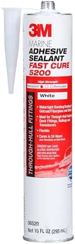 3M Marine Adhesive Sealant 5200FC Fast Cure, White, 10 fl oz Cartridge