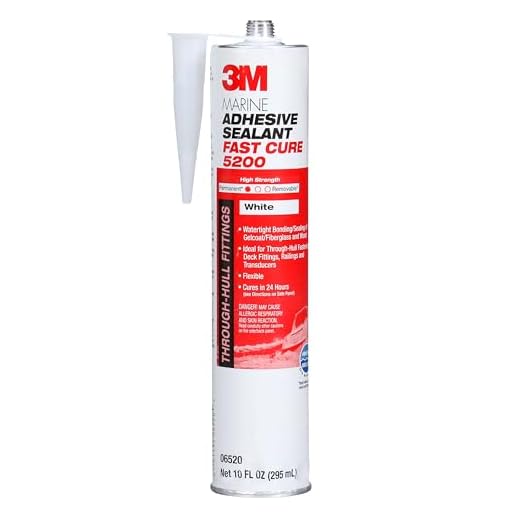 3M Marine Adhesive Sealant Fast Cure 5200 (06520) Permanent Bonding and Sealing for Boats and RVs Above and Below the Waterline Waterproof Repair, White, 10 fl oz Cartridge