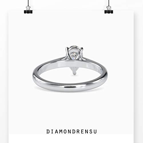 Diamondrensu 925 sterling zilveren peer moissanite solitaire verlovingsring 0,53 CT peer geslepen trouwring voor vrouwen… - Image 3