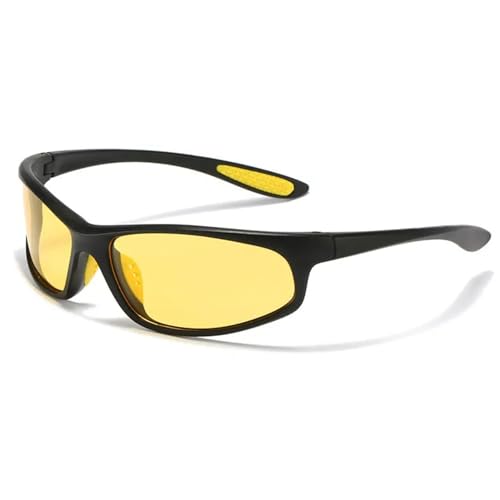Image of Stylish Polarized Sports Sunglasses for Men Women - Unbreakable HD Clear Vision Cricket Motorcycle Riding Running Cycling Biking Driving Wraparound Branded Oval Goggles
