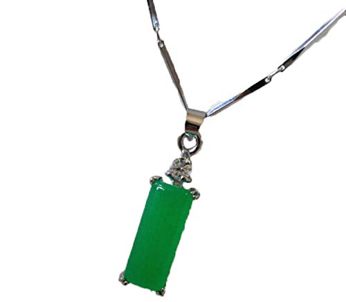 Collier pendentif en jade naturel véritable monté sur chaîne en or élégante