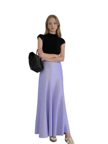 Women's Long Bridesmaid Party Skirt A-Line Floor Length Sequin Skirts