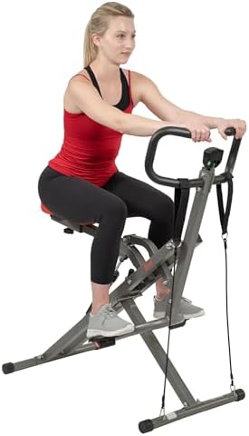 Sunny Health & Fitness Row-N-Ride PRO, Full Body Combo Squat Mach...