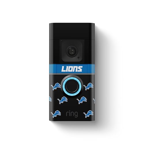 Image of All-New Limited Edition, Official NFL Faceplate for Ring Doorbells - Video Doorbell 3, Video Doorbell 3 Plus, Video Doorbell 4, Battery Doorbell Plus, and Battery Doorbell Pro | Detroit Lions