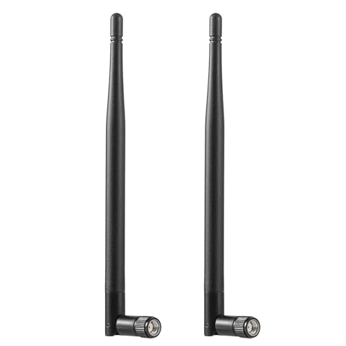 Dual Band 2.4GHz 5GHz 9dBi WiFi Antenna with PR-SMA Male Connector for Reolink Security Cameras, DVRs, Routers, Black (Pack of 2), Eifagur