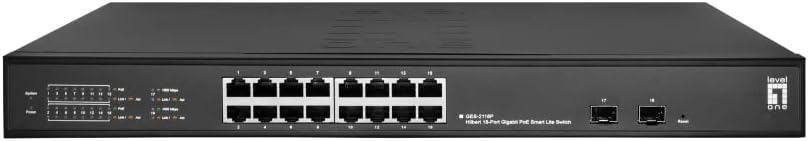 LevelOne Switch 16x GE GES-2118P 2xGSFP 19"" 230W 16xPoE+