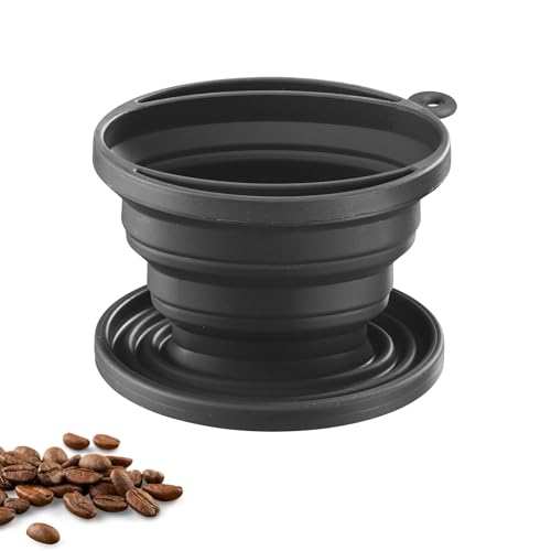 Westmark Filtro de café plegable de silicona, manual, reutilizable, óptimo para viajes, camping y viajes, Negro, Tamaño 2