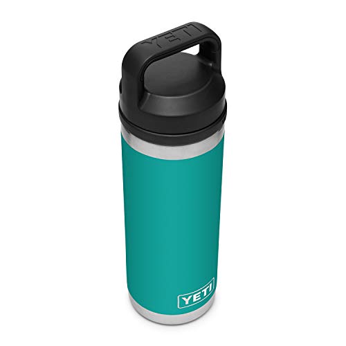 YETI Rambler 18 oz Bottle, Vacuum Insulated, Stainless Steel with Chug Cap, Aquifer Blue