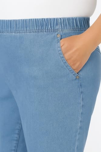 MOSM Women's Wide Leg Jeans High Waisted Strechy Raw Hem Denim Pants Blue3