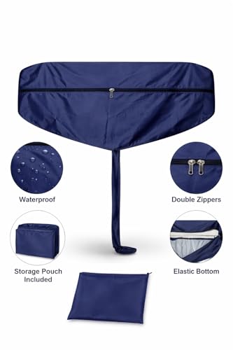 Image of Heavy Duty Split AC Indoor Unit Cleaning Cover 54 Inch (Up to 2 Ton & Above) Dark Navy Blue + Anti Cut Grip Gloves | Waterproof AC Service Bag Combo