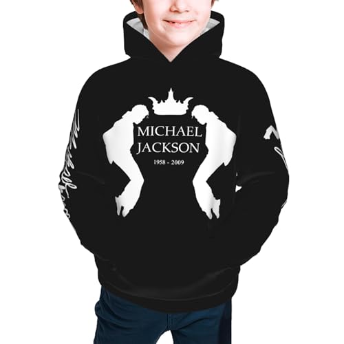 Michael King Jackson Sweat à capuche pour ados - Sweat à capuche classique King of Pop doux et confortable pour garçons et filles, sans cordon de serrage pour une...