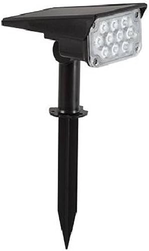 Eurolux 4W IP65 Solar Garden Adjustable Colour Temperature Spotlight, Black