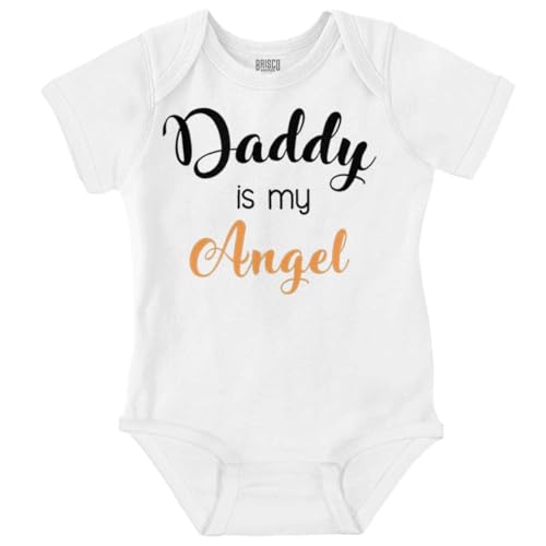 Brisco Brands Daddy Is My Angel Cute Little One Baby Romper Boys or Girls