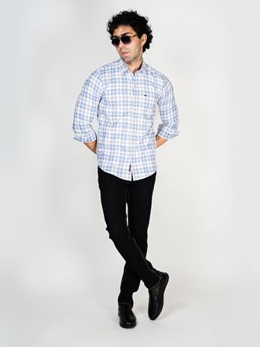 Image of Allen Cooper Checks Shirts for Men - 100% Cotton Comfort Fit Casual and Formal Shirt - Breathable, Soft, Classic Style (Multiple Colors)