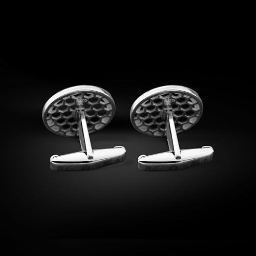 Mancuernillas hombre diseño lobo plata esterlina baño oro miniatura 5