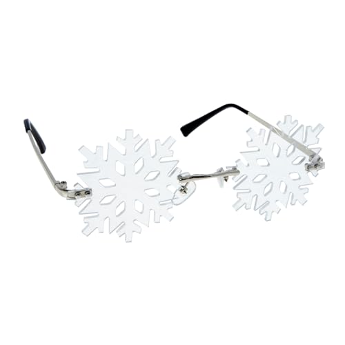 TINEASUR Snowflake Sunglass Frameless Party Glasses Christmas Novelty Glasses for Women