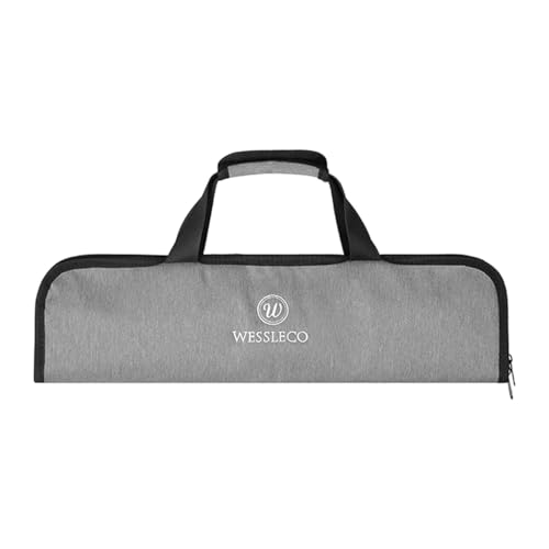 Fenteer 【5本収納】シェフナイフバッグ 包丁ケース 布 キャリーケース ポーチホルダー 27.5cmx47.5cm 厚手 軽量 包丁入れ 持ち運び 多目的 キャンプ バーベキュー アウトドア用 料理教室 業務用