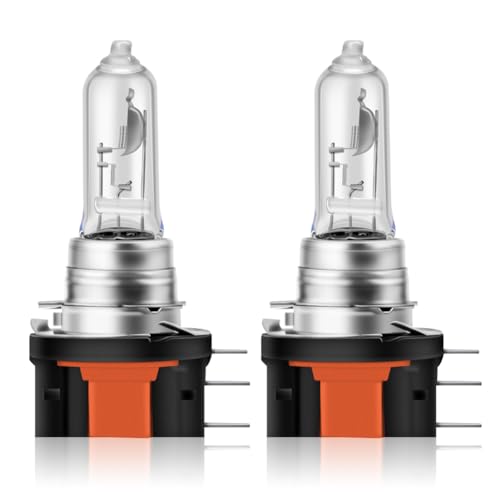 Erato Bombilla halógena H15, 3000 K, amarilla, 12 V, 15/55 W, para faros delanteros Hi/Lo, luz de cruce, luz diurna, bombilla para faros halógenos, repuesto de 2 unidades