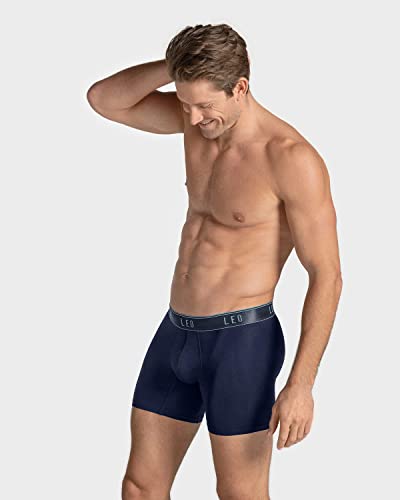 Leo Ultra-Light Boxer Briefs With Ergonomic Pouch -Quick-Dry Material For Men's Underwear Blue #TOP3