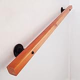 TBHOME Hölzerne Handläufe Zuhause Kindergarten Leitplanke Korridor Gegen Die Wand Treppengeländer Indoor Villa Bau Loft Ältere Rutschfeste Treppe Armlehne/1,6Ft/50 cm