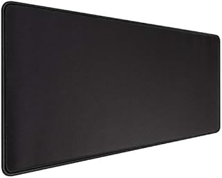 HIHUHEN Gaming Mouse Mat Desk Office Mouse Pad Large Size 800x300x3mm Comfortable Mousepad with Smooth Cloth Surface, Improved Precision and Speed (80x30 Black)