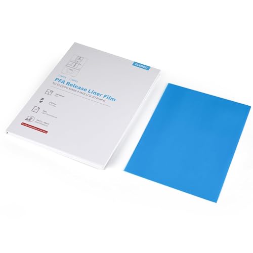 ELEGOO 5PCS PFA Release Liner Film for Mars 4 MAX LCD 3D Printer, with Stronger Release Functionality and 95% Light Transmittance, 260x185mm, 0.127mm Thickness