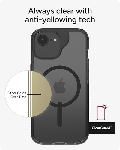 Image of ZAGG Santa Cruz Snap Case for iPhone 17e / 16e / 15 /14 / 13 - Slim, 13ft Drop Protection, Wireless Charging Compatible, Graphene Strength, 70% Recycled Material, Anti-Scratch, Secure Grip, Clear, Black