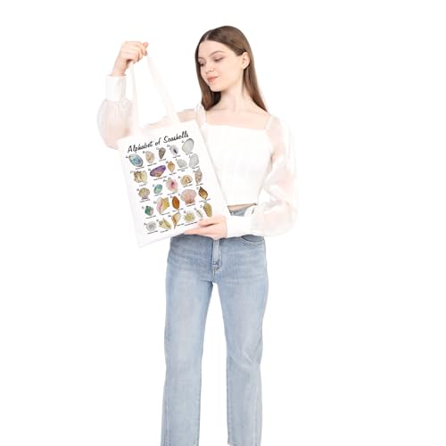 Bolso Tote de Lona con Diseño de Conchas miniatura 6