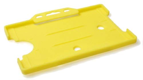 Identity-Plus: Yellow Pre-Printed Contractor Lanyard (Plastic J Clip, Safety Breakaway Point) with Yellow Landscape Card Holder (50)